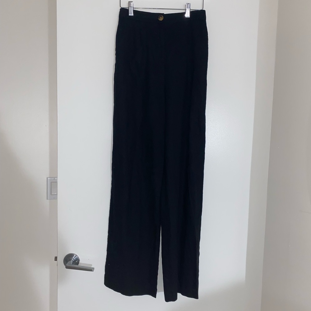 Linen straight/wide leg pants